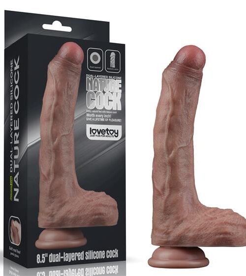 Ρεαλιστικό Dildo 22cm με ΄Ορχεις και Βεντούζα LOVETOY Maro Brown